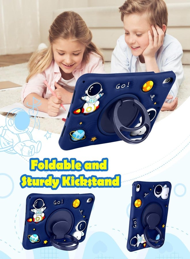 Wazzasoft for iPad A16 Case - for iPad 10th Generation Case Boys Cute Astronaut Cover Kawaii 3D Cartoon Cool with Rotating Handle Stand + Strap Soft Silicone Funda for Apple 10/11th Gen 10.9 Inch - Image 5