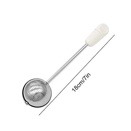 AISIBO Sugar Shaker Duster Wand for Flour and Spices, Stainless Steel Spoon Powder Sugar Duster, Rotating Tea Filter, Easy One-Handed Operation (White) - Image 2