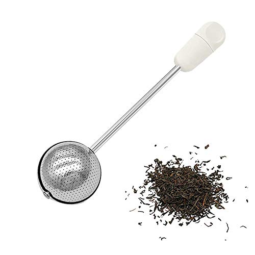 AISIBO Sugar Shaker Duster Wand for Flour and Spices, Stainless Steel Spoon Powder Sugar Duster, Rotating Tea Filter, Easy One-Handed Operation (White) - Image 4