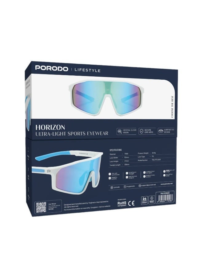 بورودو نظارات هورايزون الرياضية الخفيفة للغاية / عدسات مقاومة للخدش / تصميم خفيف الوزن / تصميم ذراع قابل للطي - أزرق - Image 3