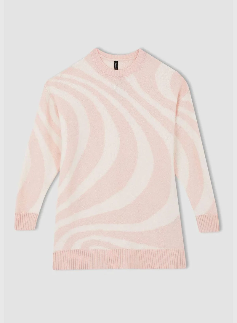 DeFacto Woman Regular Fit Crew Neck Long Sleeve Tricot Tunic