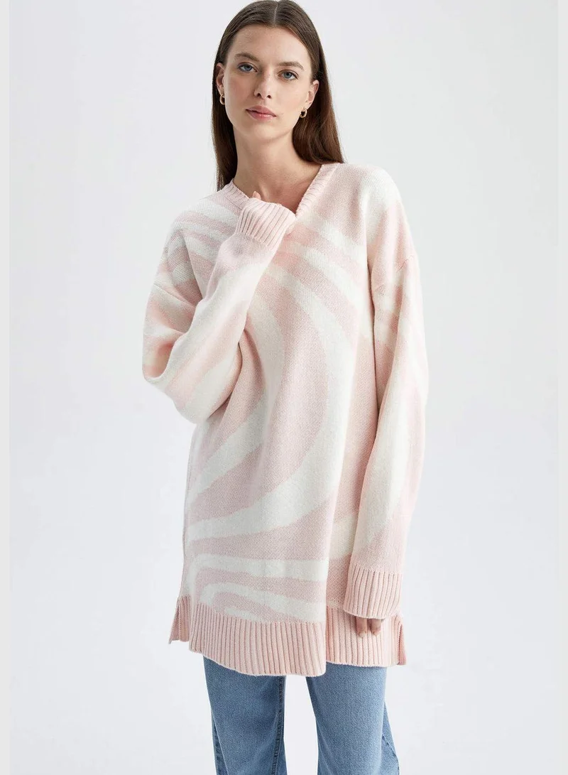 DeFacto Woman Regular Fit Crew Neck Long Sleeve Tricot Tunic