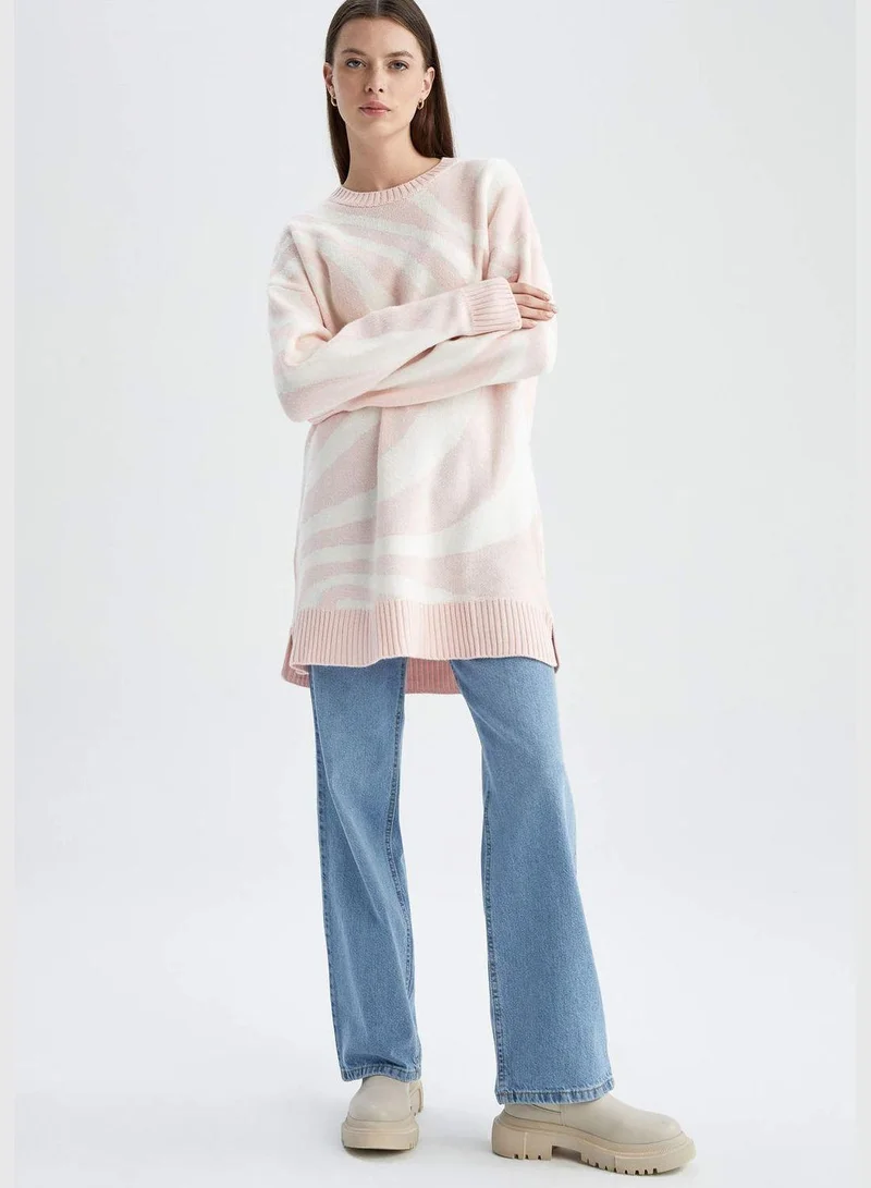 DeFacto Woman Regular Fit Crew Neck Long Sleeve Tricot Tunic