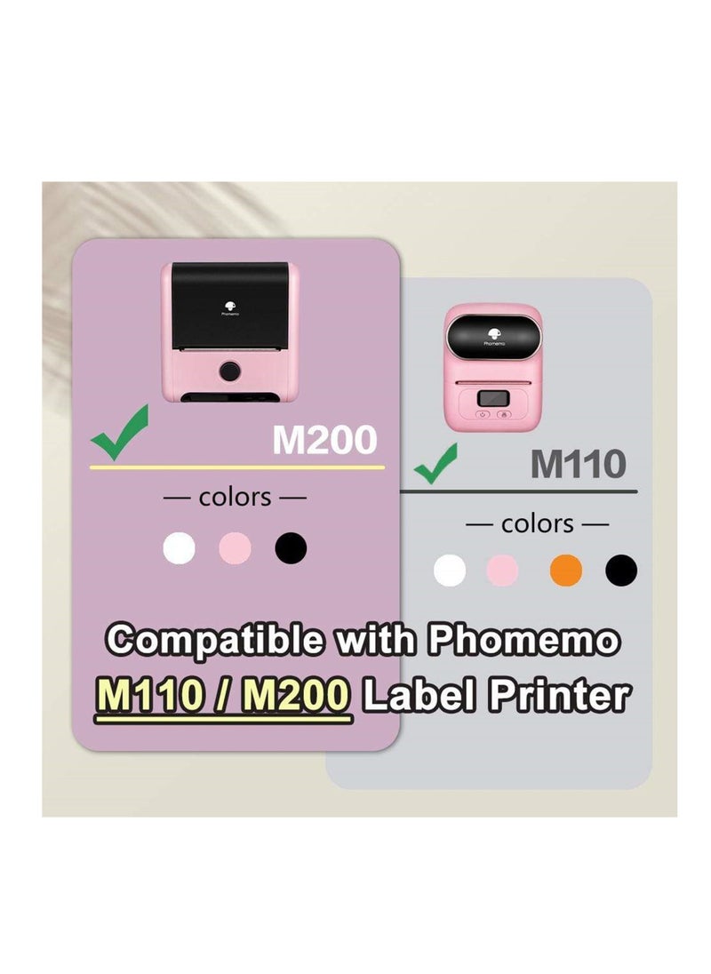 phomemo Multi-Purpose Self-Adhesive Round Label for Phomemo M110 M200 40x40 mm Thermal Label for Barcode Label DIY Logo Design Black on White  - Image 2
