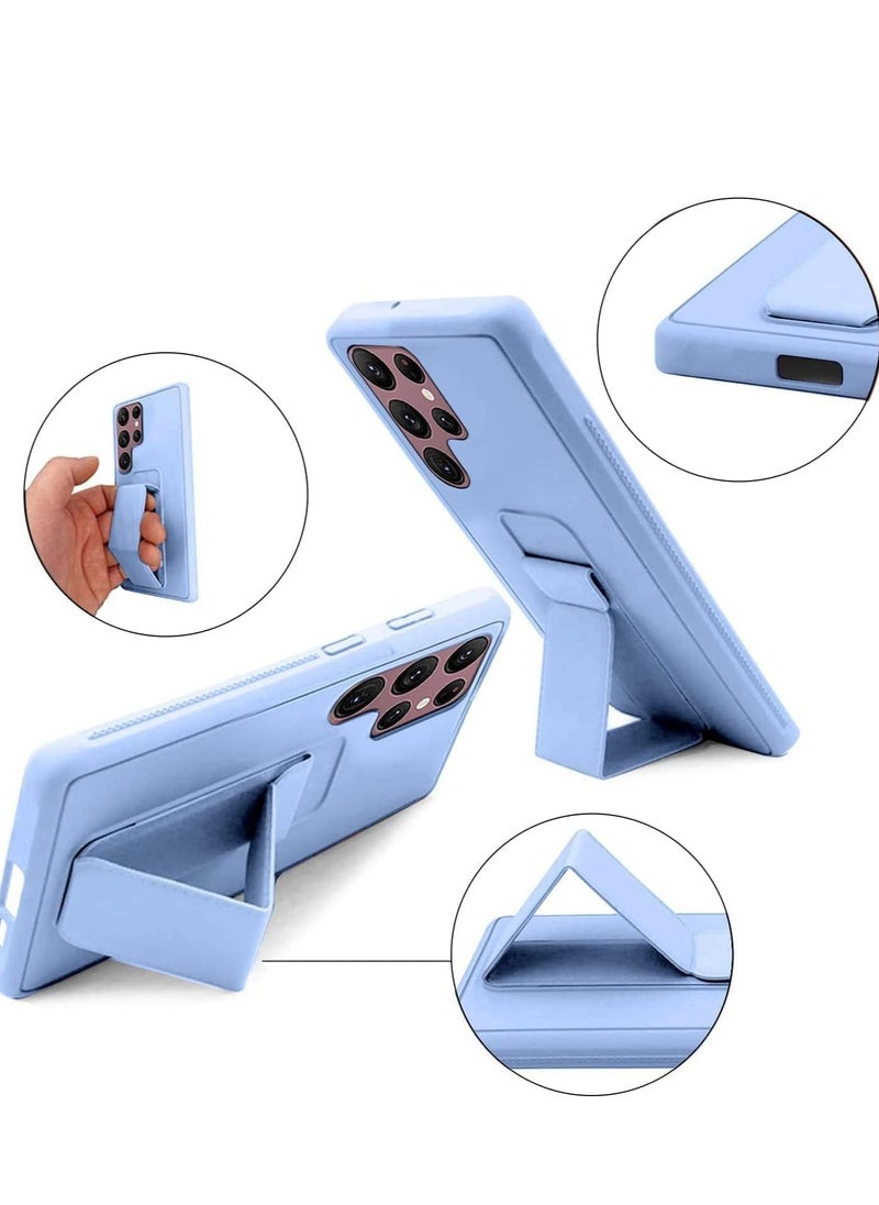 Generic Samsung Galaxy S22 Ultra Case Kickstand Magnetic Car Holder Stand Premium Silicone Vertical and Horizontal Hand Strap Grip with Stand  - Image 2