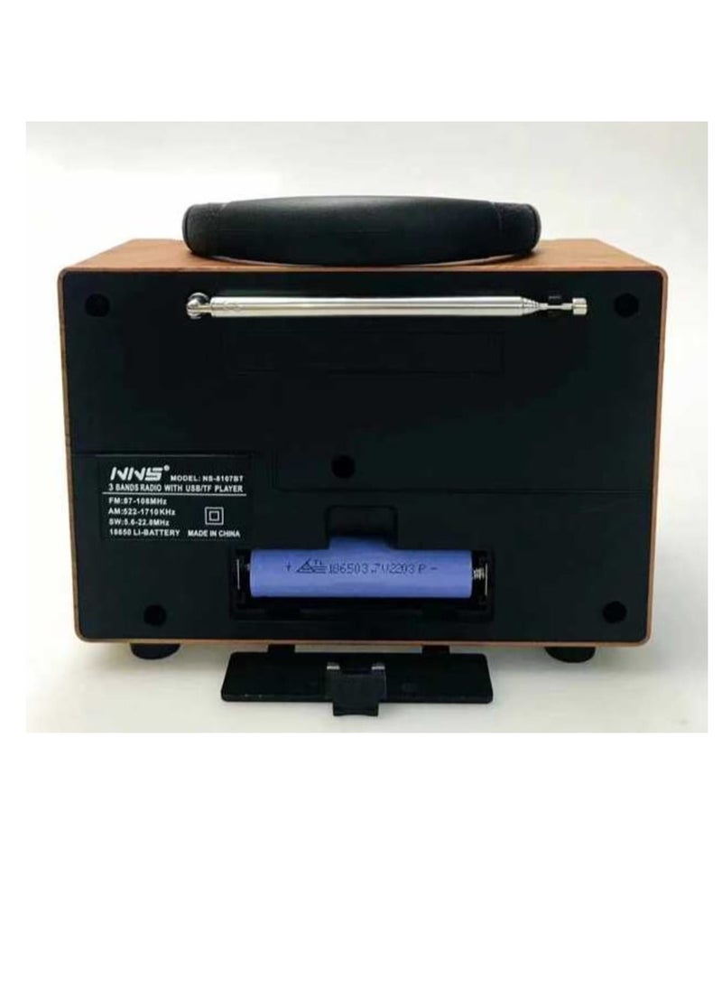 NNS Radio NS-8107BT Wireless Rechargeable Radio Fm Classsic Multicolour  - Image 5