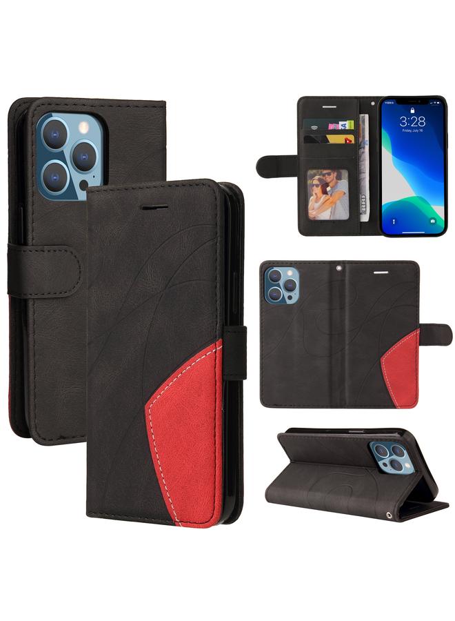 Zaboon Case For iPhone 13 Pro Dual-color Splicing Horizontal Flip PU Leather Case with Holder & Card Slots & Wallet - Image 1