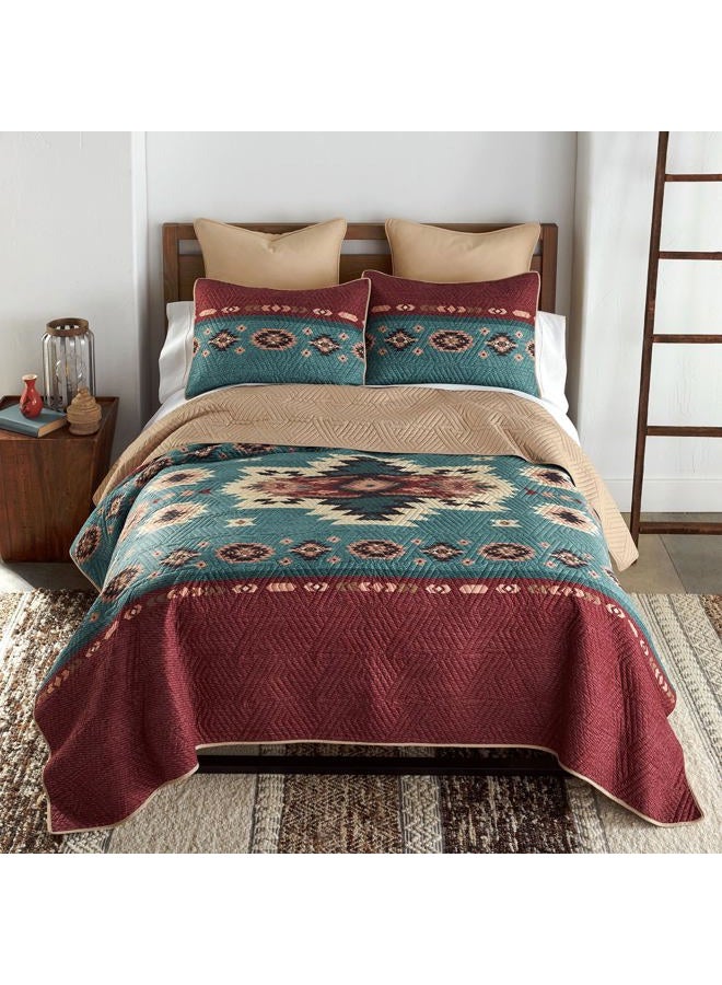 Donna Sharp Queen Bedding Set - 3 Piece - Apache Southwest Quilt Set, Bed Comforter, Bed Quilt with Queen Quilt and Two Standard Pillow Shams - Machine Washable - Image 1