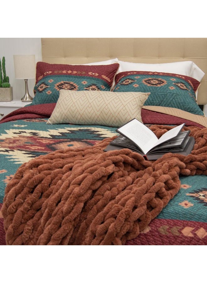 Donna Sharp Queen Bedding Set - 3 Piece - Apache Southwest Quilt Set, Bed Comforter, Bed Quilt with Queen Quilt and Two Standard Pillow Shams - Machine Washable - Image 4