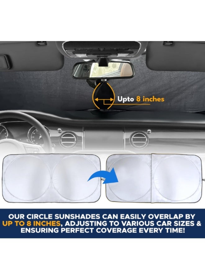 Car Windshield Sun Shade, Foldable Reflector Sunshade Offers Ultimate Protection for Car Interior, Cool Reflective Sun Blocker, UV Rays and Heat Sun Visor Protector - Image 2