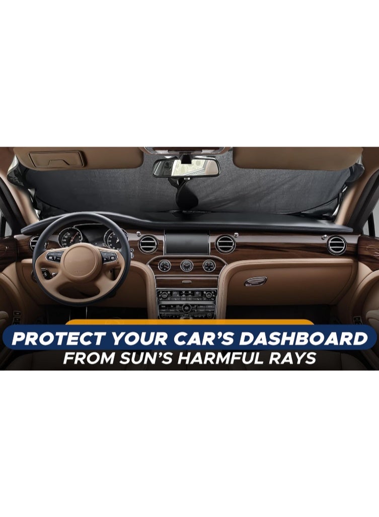 Car Windshield Sun Shade, Foldable Reflector Sunshade Offers Ultimate Protection for Car Interior, Cool Reflective Sun Blocker, UV Rays and Heat Sun Visor Protector - Image 4