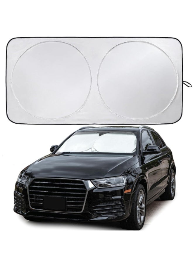 Car Windshield Sun Shade, Foldable Reflector Sunshade Offers Ultimate Protection for Car Interior, Cool Reflective Sun Blocker, UV Rays and Heat Sun Visor Protector - Image 1