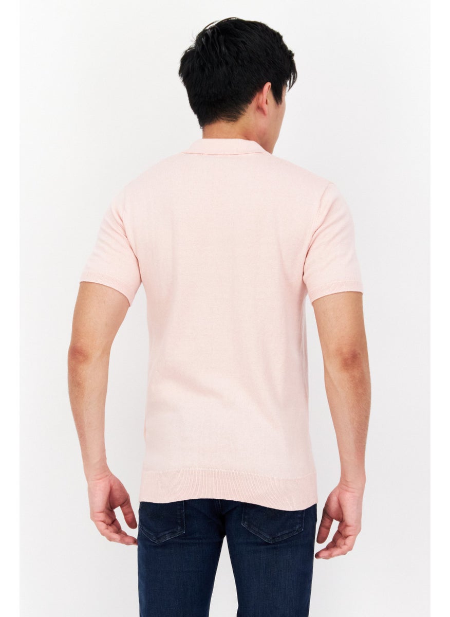 Men Embroidered Logo Textured Short Sleeves Polo Shirts, Free Pink - pzsku/ZFBACEB98B3F490839E08Z/45/_/1737641987/4607e2b3-90e4-4d8a-a8de-08aad2ef549f