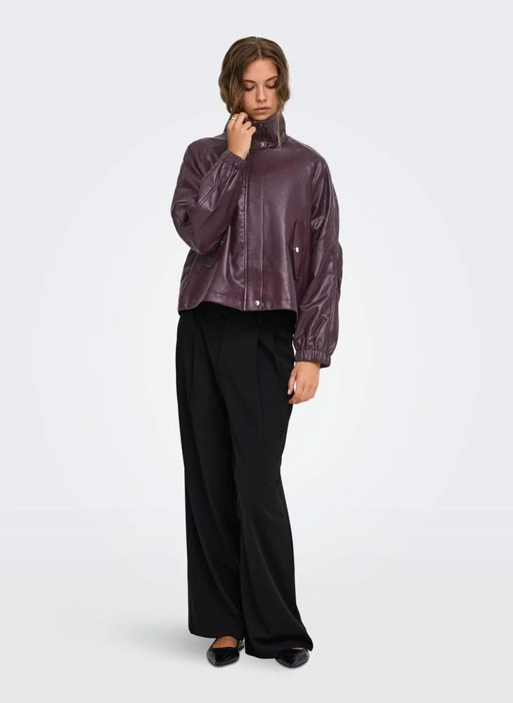 Only  Casual Faux Leather Jacket for Women | Best Price UAE