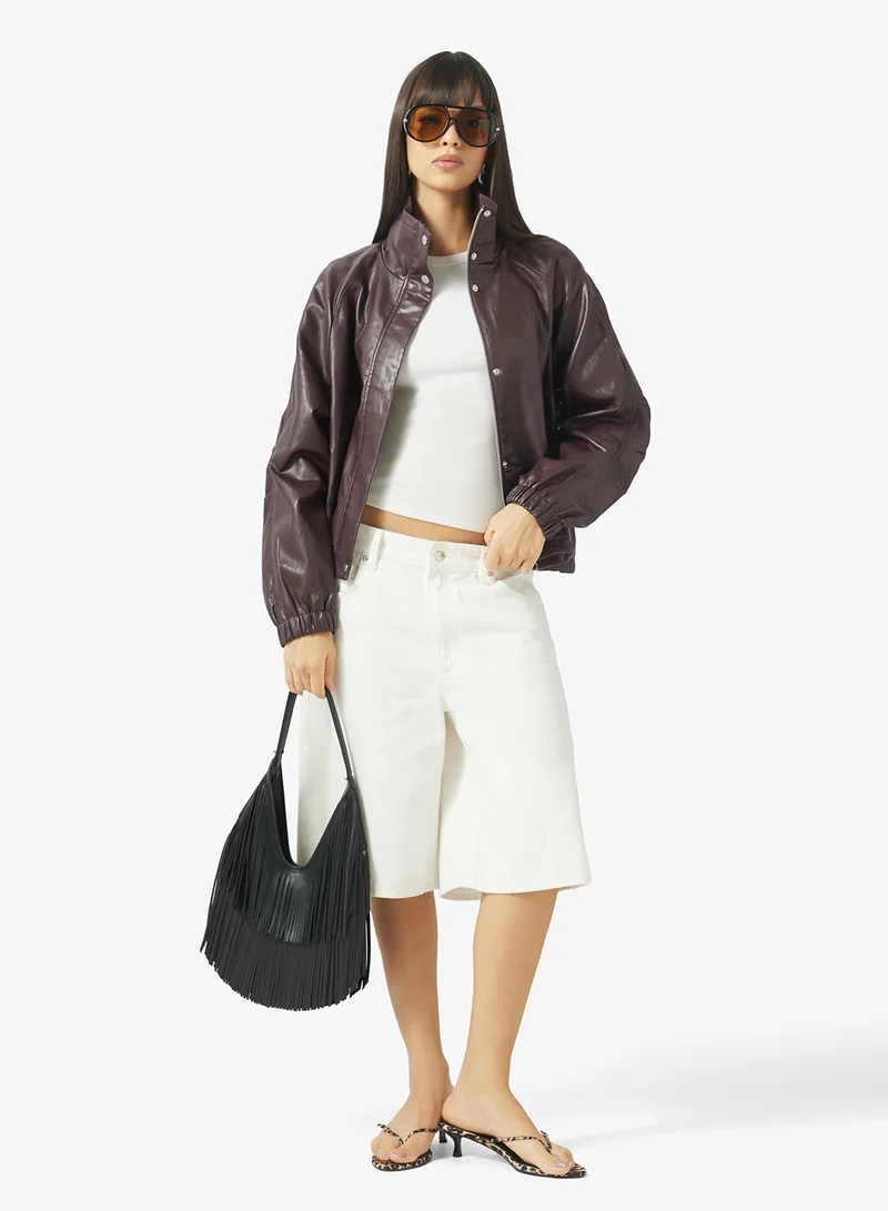 Only  Casual Faux Leather Jacket for Women | Best Price UAE