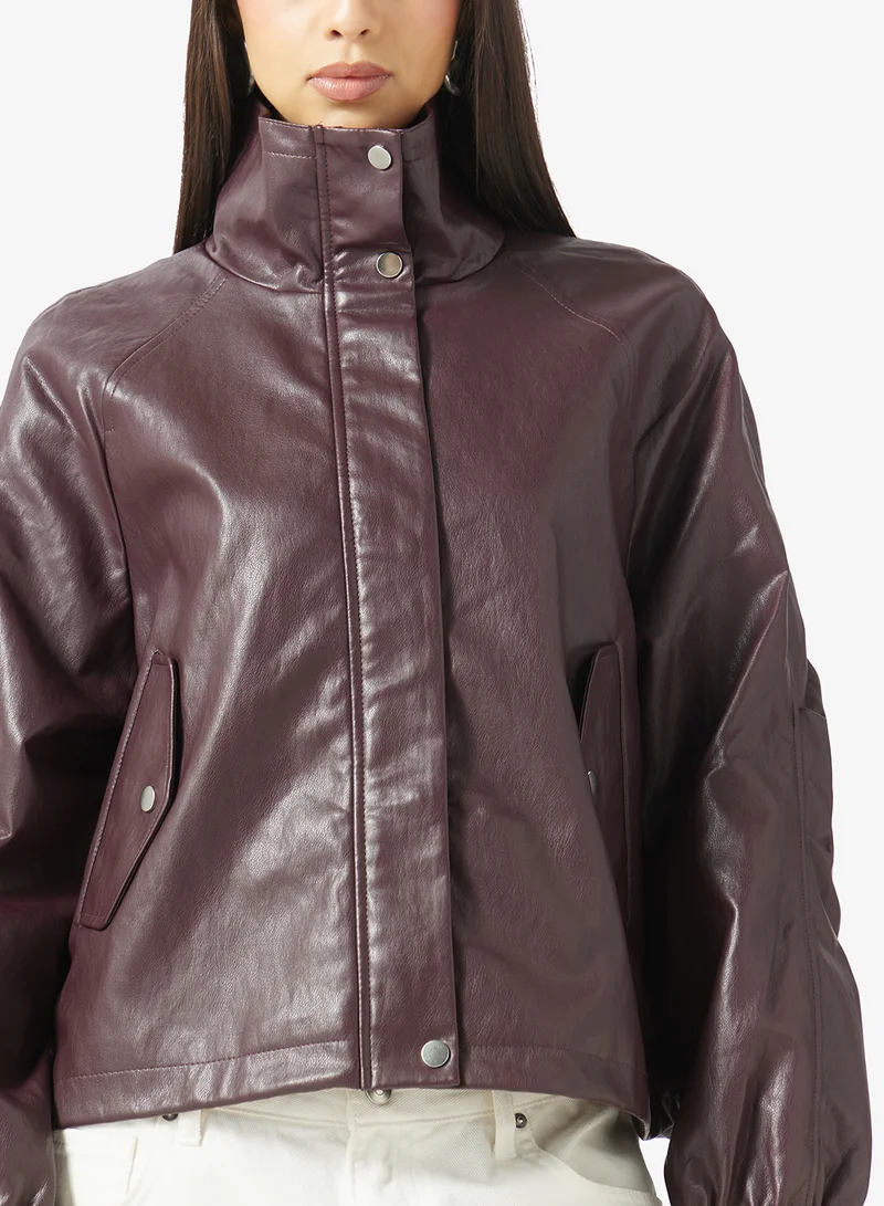Only  Casual Faux Leather Jacket for Women | Best Price UAE
