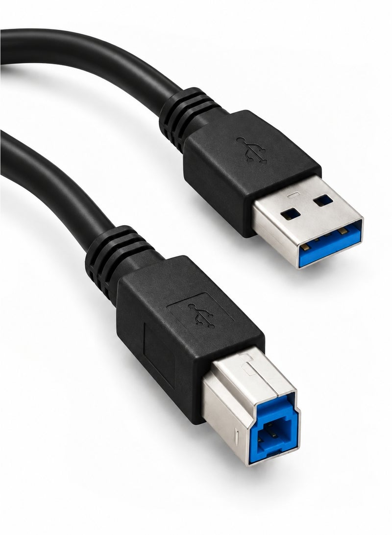 FUJISHKA USB 3.0 A to USB B Cable 1.5 Meter, Type A Male to Type B 3.0 Male Printer Cable USB 3.0 Type B Compatible with Docking Station, External Hard Drivers, Scanner, Printer - Image 1