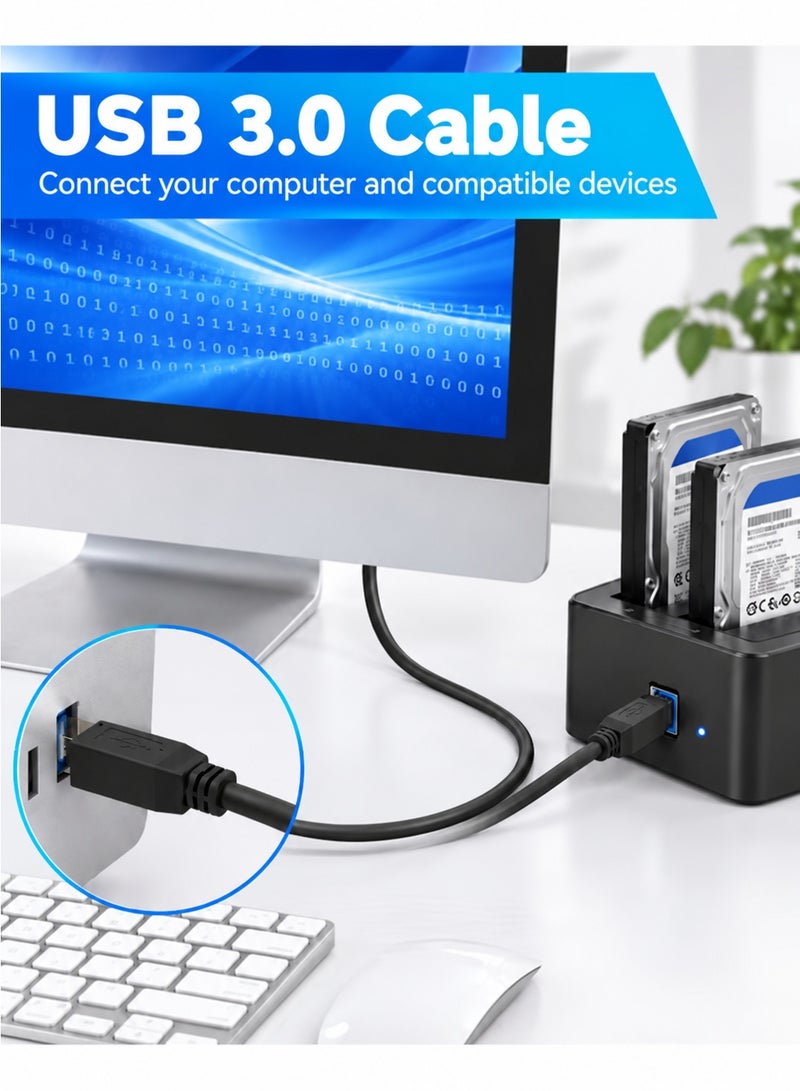 FUJISHKA USB 3.0 A to USB B Cable 1.5 Meter, Type A Male to Type B 3.0 Male Printer Cable USB 3.0 Type B Compatible with Docking Station, External Hard Drivers, Scanner, Printer - Image 3