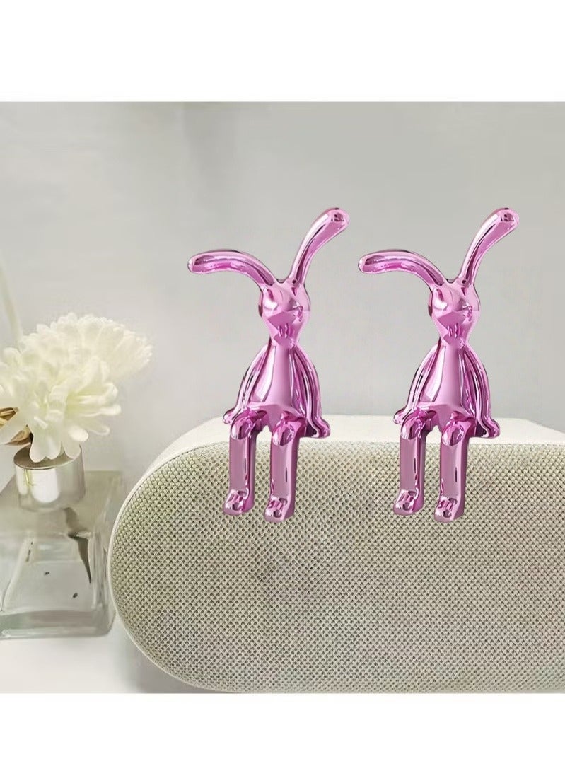2-Piece Set of Whimsical Sitting Rabbit Car Decorations - Adorable Long-Legged Design, Center Console Decoration, and Personalized Interior Ornaments for a Fun and Playful Car Interior - Image 4