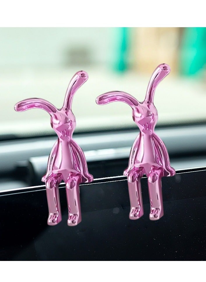 2-Piece Set of Whimsical Sitting Rabbit Car Decorations - Adorable Long-Legged Design, Center Console Decoration, and Personalized Interior Ornaments for a Fun and Playful Car Interior - Image 3