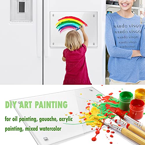 RR RAXMIN Acrylic Note Board Refrigerator Dry Erase Board Magnetic Clear 15”x11 Includes 4 Dry Erase Markers - Image 4
