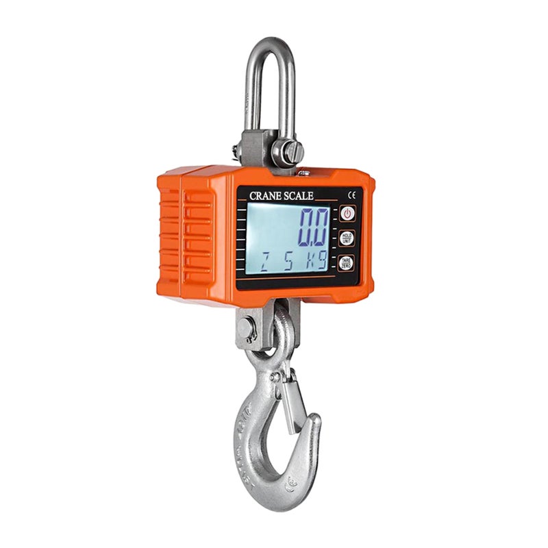 Digital Hanging Scale 1000kg/ 2204lbs Portable Heavy Duty Crane Scale LCD Backlight Industrial Hook Scales Unit Change/ Data Hold/ Tare/ Zero for Construction Site Travel Market Fishing Outdoor Work - Image 1