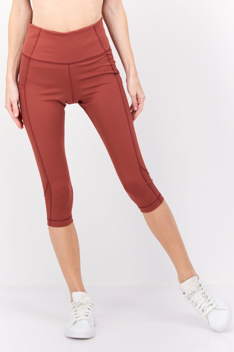 Brooks Women Sportswear Fit Training Crop Leggings, Brown - Image 1