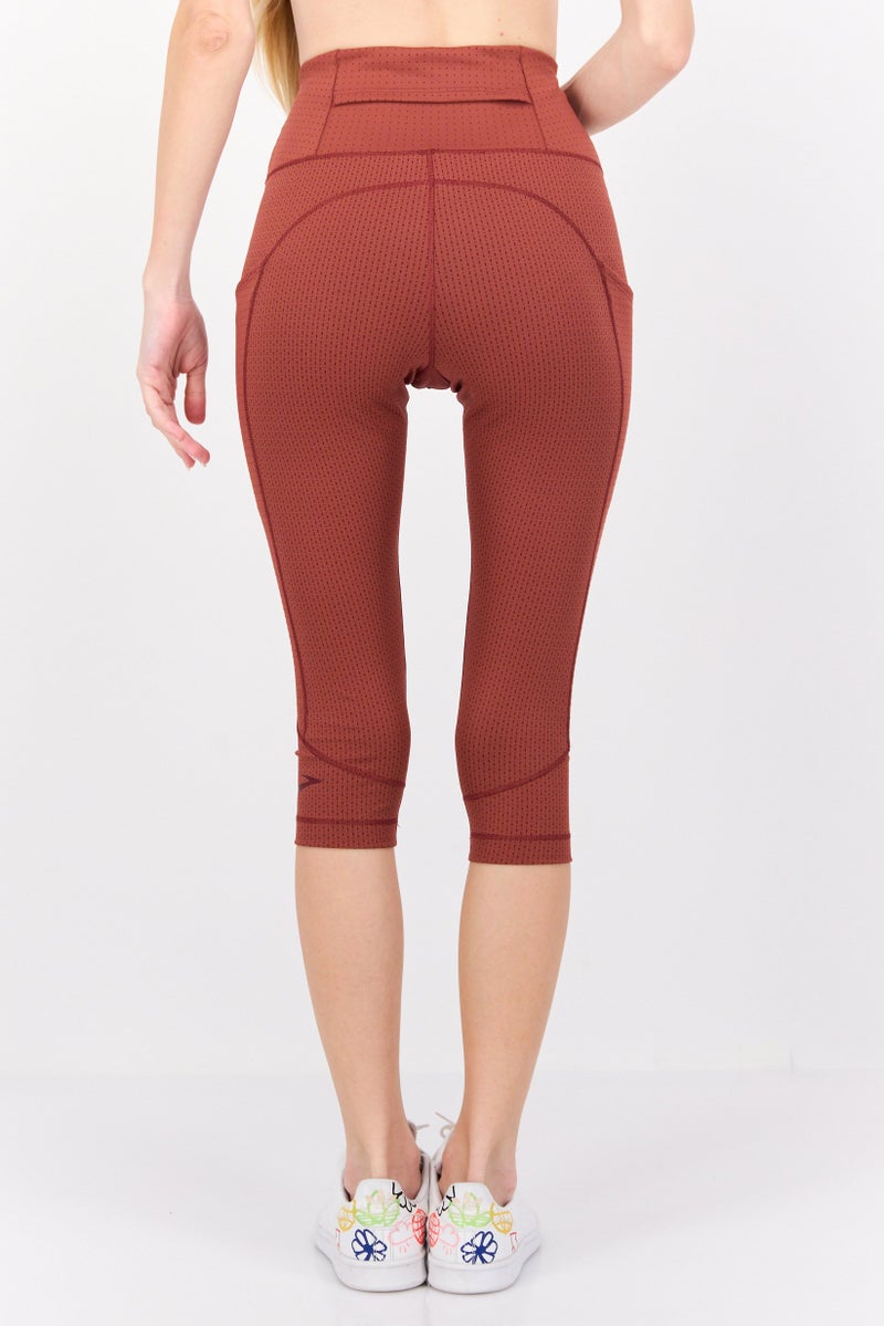 Brooks Women Sportswear Fit Training Crop Leggings, Brown - Image 4