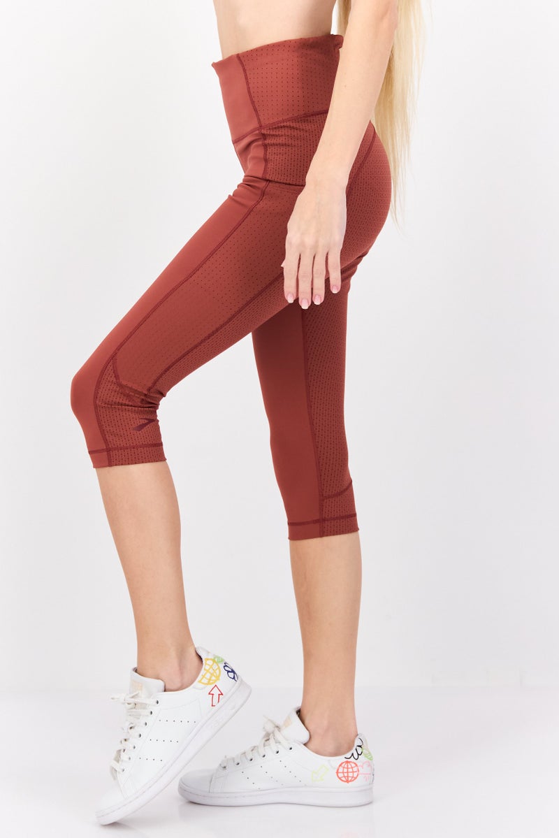 Brooks Women Sportswear Fit Training Crop Leggings, Brown - Image 2