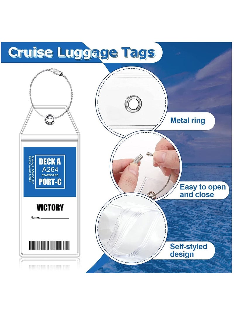 KASTWAVE - 6 Sets Cruise Lanyards, Retractable Carnival Cruise Lanyard with 8 Waterproof Luggage Tag Holders Set, Adjustable Cruise Lanyard with Detachable Badge Holder for Cards Accessories (Fresh Sailing) - Image 1