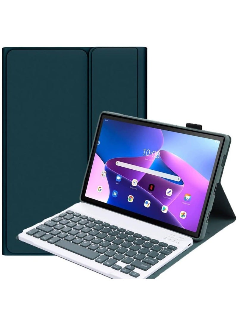 Arabic & English Keyboard Case Compatible with Lenovo Tab M10 Plus 3rd Gen 10.6 inch, Slim Protective Detachable Wireless Bluetooth Pencil Holder  - Image 1