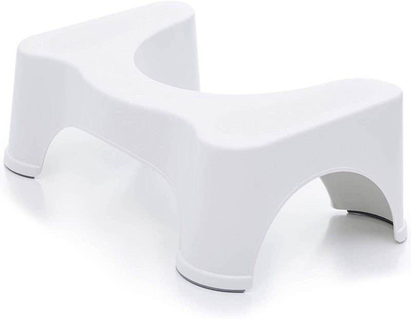 Mobhada Portable Comfortable Sturdy Squat Toilet Foot Step Stool for Western Toilets for Potty Training Kids and Adults (White) - Image 1