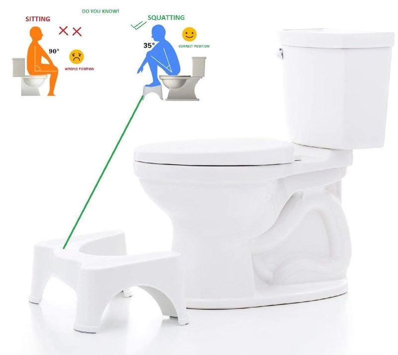 Mobhada Portable Comfortable Sturdy Squat Toilet Foot Step Stool for Western Toilets for Potty Training Kids and Adults (White) - Image 4