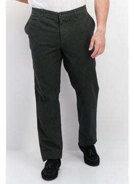 Men Regular Fit Textured Chino Pants, Dark Olive