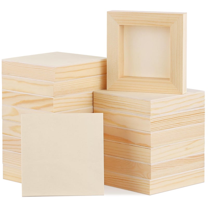 Aodaer 16 Pack Wood Panels 4 X 4 Inch Wooden Panels Canvas Unfinished Craft Wood Boards Panels For Art Crafts Acrylic And Oil Painting Pouring Diy Projects - Image 1