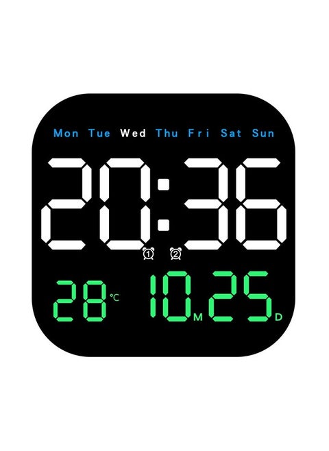 Digital Wall Clock, LED Digital Clock with Remote Control for Living Room Decoration, Week, Date, Temperature in 3 Colors, Auto Brightness, Standing and Hanging