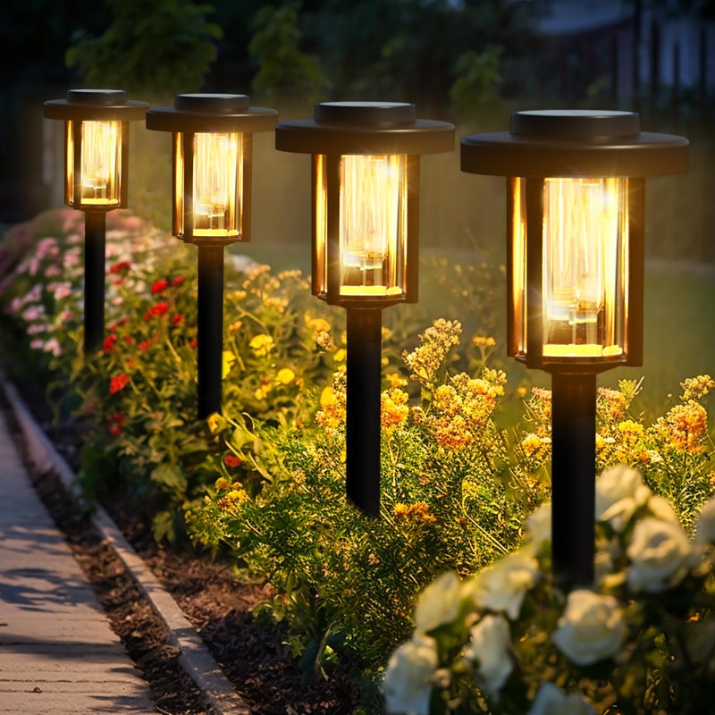 Solpex Solar LED Path Lights Outdoor 6 Pack Waterproof Solar Powered Pathway Lights for Garden Patio Landscape Walkway Warm White - Image 1