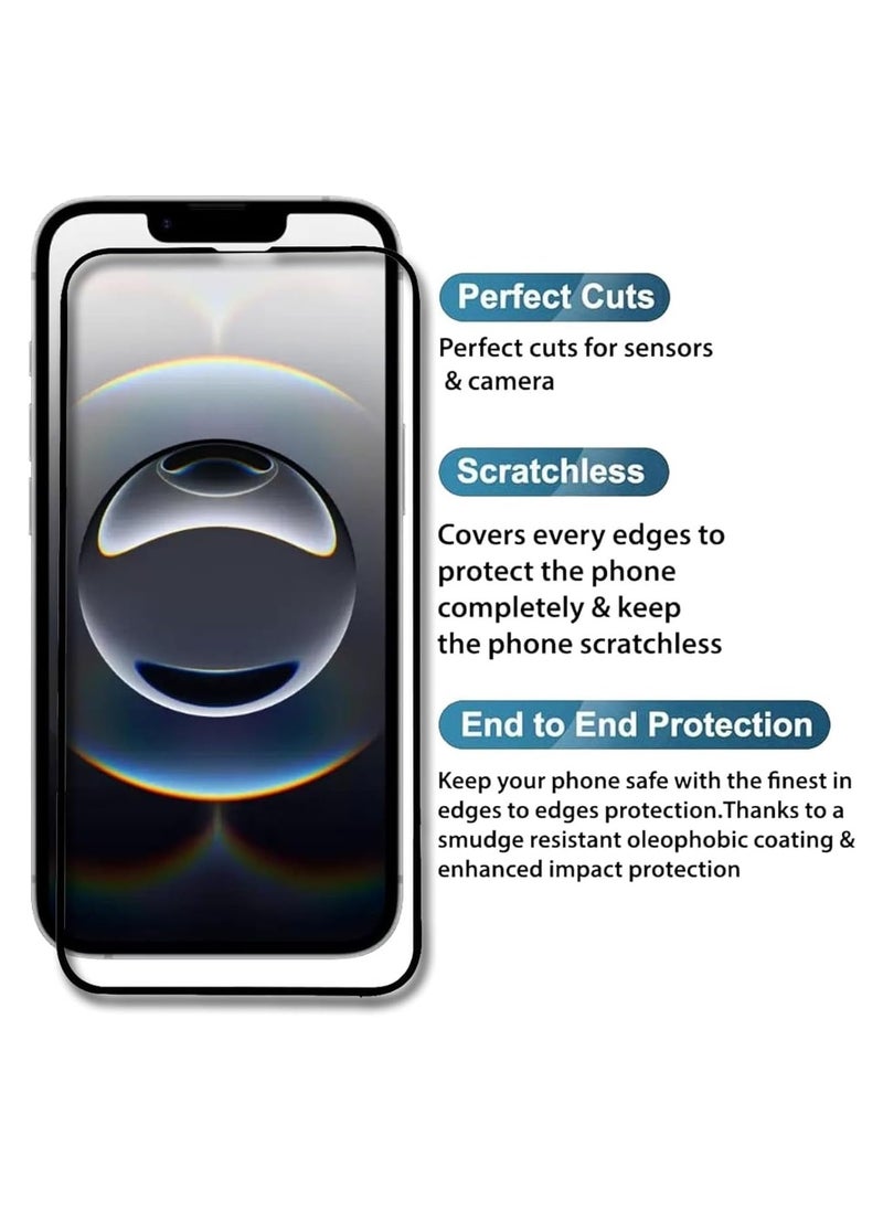 Generic - Iphone 16E Screen Protector Full Glue Bubble Free Anti-Scratch Anti-Fingerprint 9H Hardness 3D Curved Edge Tempered Glass Screen Protector for Iphone 16e 2025 5D Black - Image 1