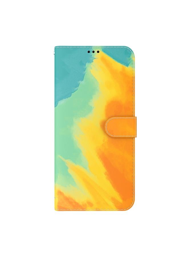 اس-توب جراب هاتف OPPO Realme C35 بنمط ألوان مائية، جراب جلدي قابل للطي أفقيًا - Image 2