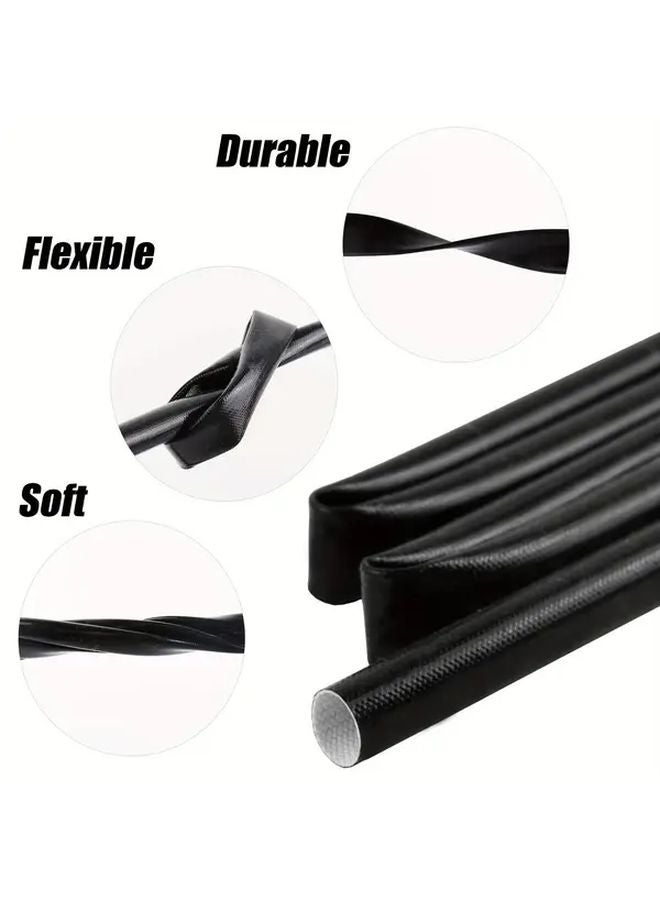 35mm Black Flame Retardant Fiberglass Braided Sleeve 3m Length High Temperature Resistant - Image 5