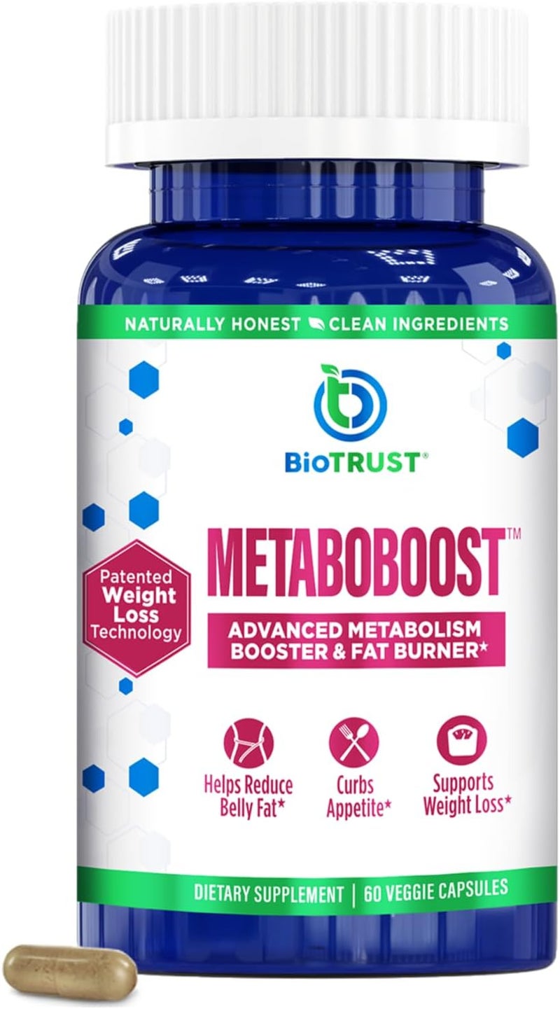 BioTrust MetaboBoost Weight Loss Supplement  Appetite Suppressant  Calorie Fat Burner  Metabolism Booster  ClinicallyStudied Diet Pills with Berberine for Holistic WeightLoss Support 60 Capsules - Image 1