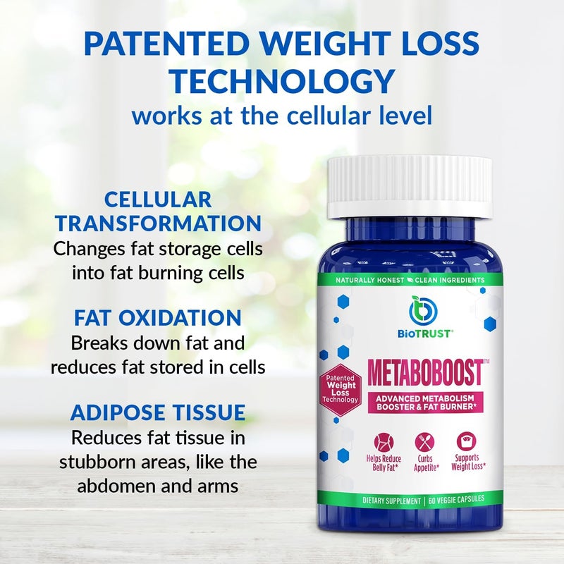 BioTrust MetaboBoost Weight Loss Supplement  Appetite Suppressant  Calorie Fat Burner  Metabolism Booster  ClinicallyStudied Diet Pills with Berberine for Holistic WeightLoss Support 60 Capsules - Image 4