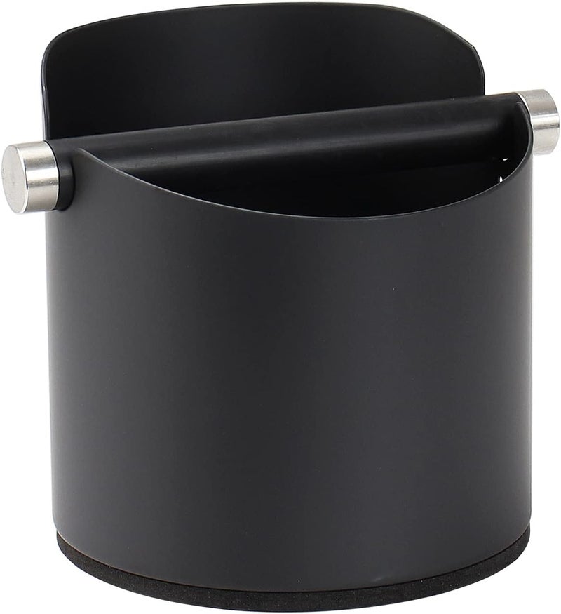 DIBTSA Large Size Coffee Knock Box, Espresso Knock Box Stainless Steel Espresso Machine Accessories with Removable Knock Bar and Non-Slip Base Coffee Grounds Container Bin (Black) - Image 1