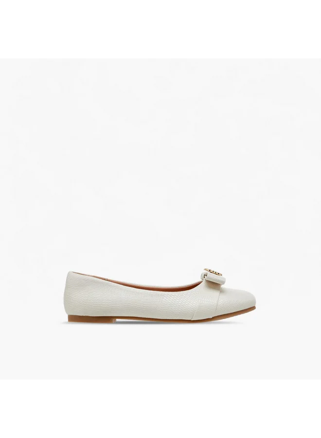 Little Missy Girls Metal Accent Slip-On Ballerina Shoes