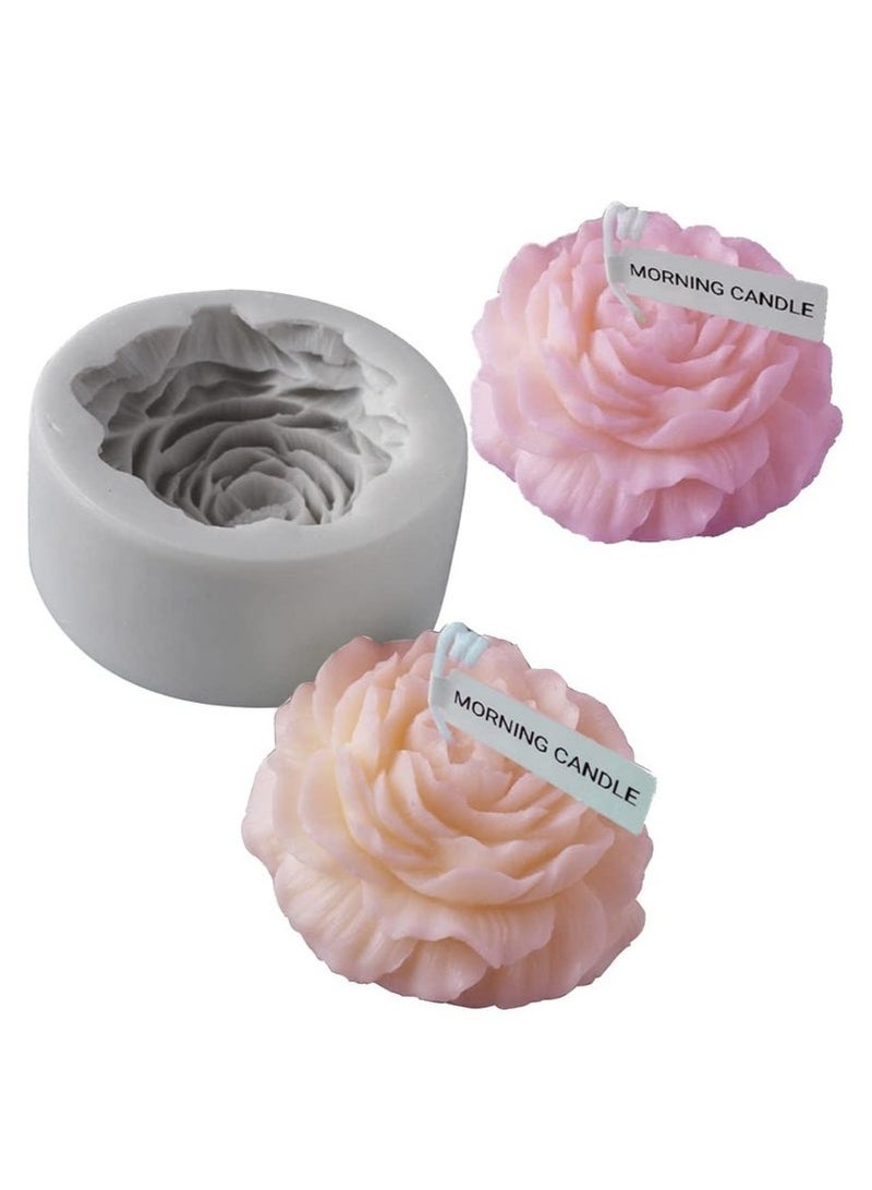 Bukela 3D Peony Flower Silicone Molds for Crafting Candles, Resin Pillars, Aromatherapy Gypsum Candles, Wax, Soap, and Flower Specimens - Image 1