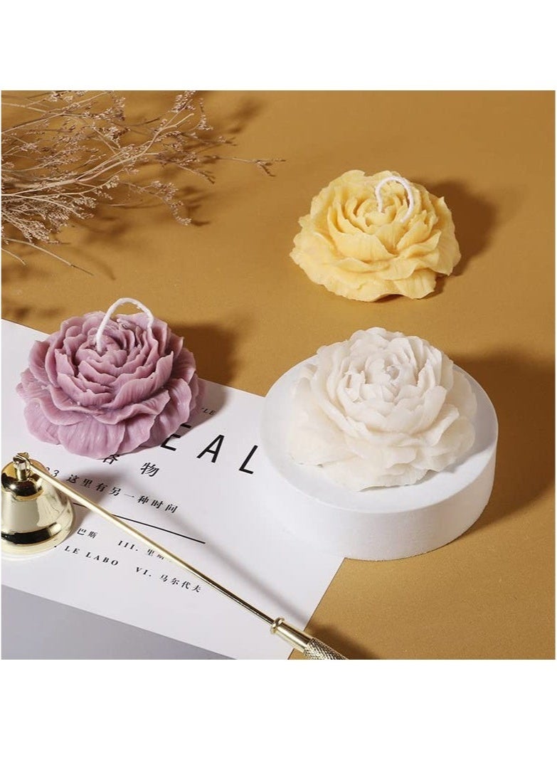 Bukela 3D Peony Flower Silicone Molds for Crafting Candles, Resin Pillars, Aromatherapy Gypsum Candles, Wax, Soap, and Flower Specimens - Image 5