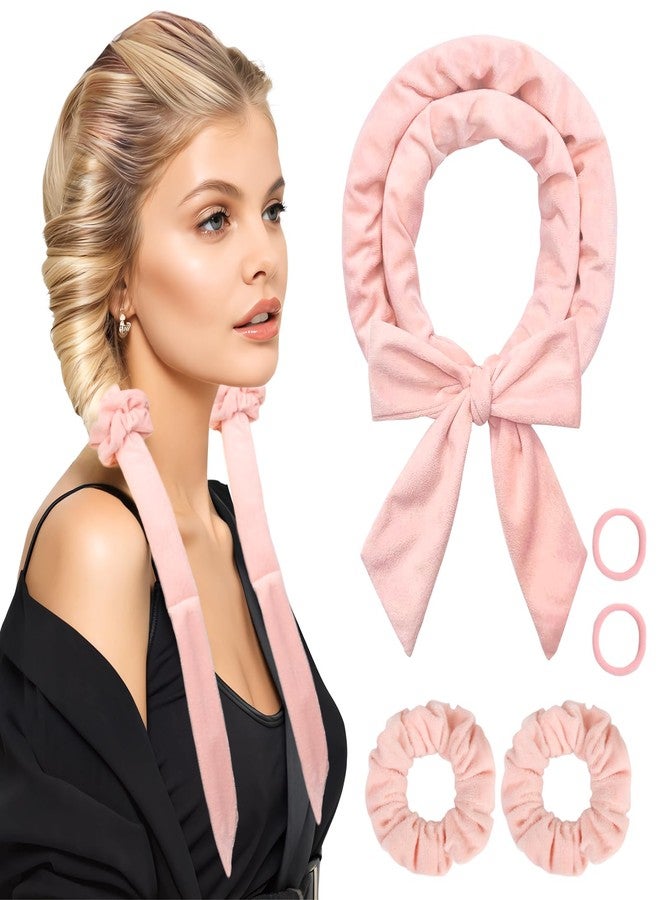 XRACEPHOL Heatless Curls Overnight Hair Curlers to Sleep In Overnight Curls for Women Heatless Hair Curler for Long Hair Overnight Headband （Pink） - Image 1