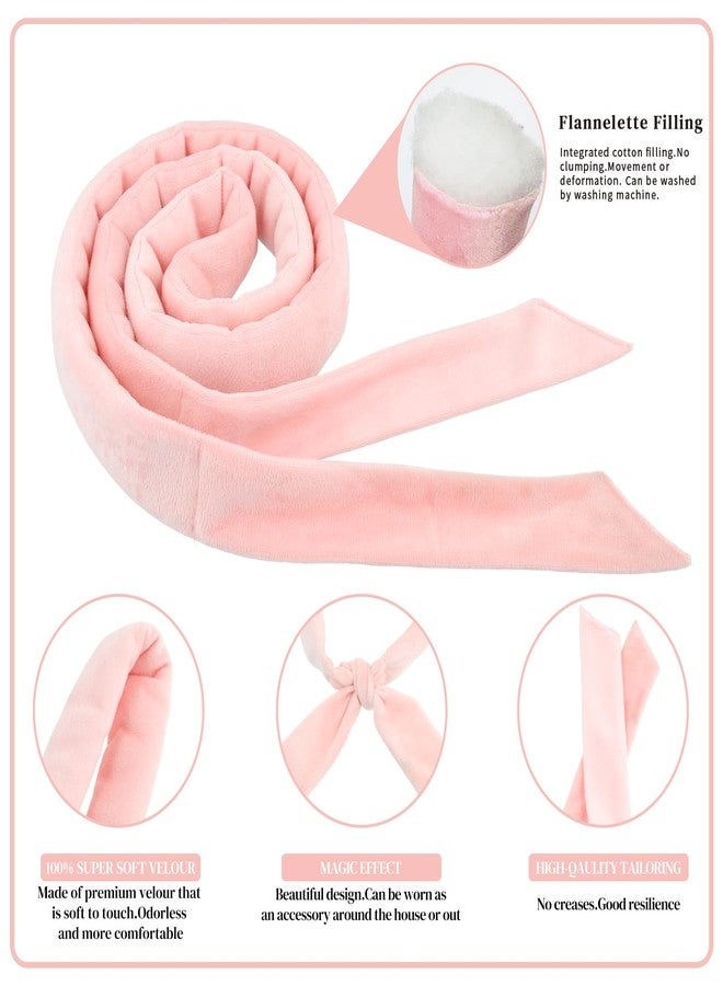XRACEPHOL Heatless Curls Overnight Hair Curlers to Sleep In Overnight Curls for Women Heatless Hair Curler for Long Hair Overnight Headband （Pink） - Image 4