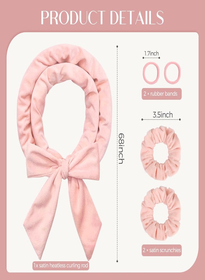 XRACEPHOL Heatless Curls Overnight Hair Curlers to Sleep In Overnight Curls for Women Heatless Hair Curler for Long Hair Overnight Headband （Pink） - Image 2