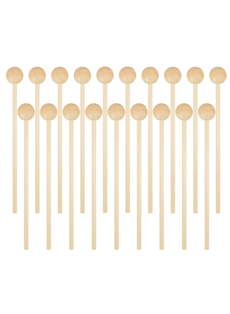 KASTWAVE 20 Pieces Wood Mallets Percussion Glockenspiel Xylophone Mallets 8.2 Inch Sticks Wood Small Musical Drumsticks Chime Round Head Hammer Wooden Drum and Percussion Mallets for Kids - Image 1